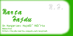 marta hajdu business card